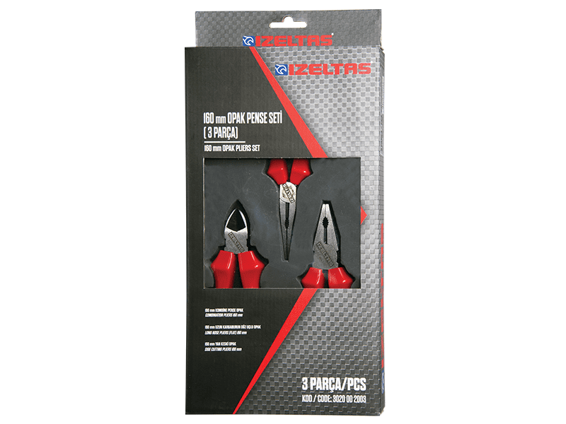 İZELTAŞ PENSE YANKESKİ KARGA BURUN 160 mm 3 PARÇA SET